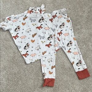 Angel Dear Multicolor Farm Friends Kids Pajama Set